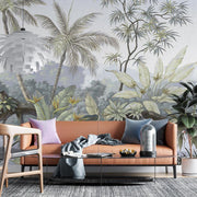 Jungla panorámica y papel pintado tropical