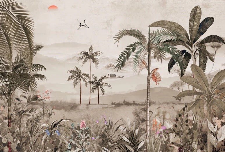 Papel pintado El arte de la selva pintado