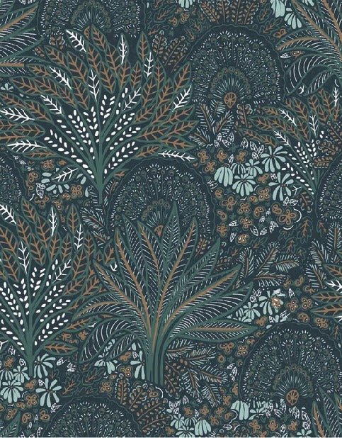 Papel pintado vegetal para el inodoro con forma de rueda de pavo real