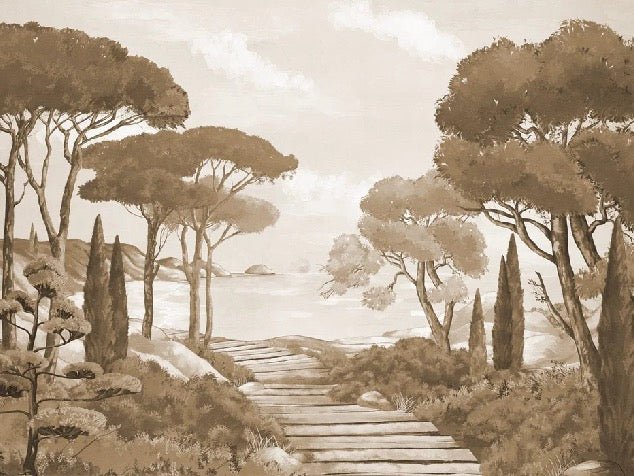 Papel pintado monocromo Paseo por los arroyos