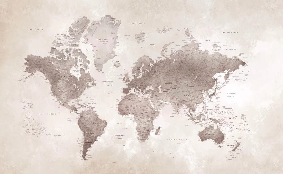 Papel pintado mapamundi atemporal