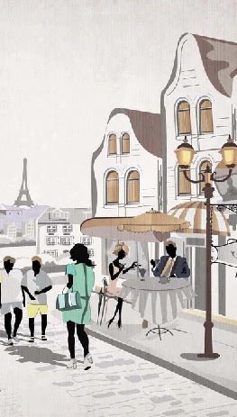 Papel pintado WC París café en terrasse