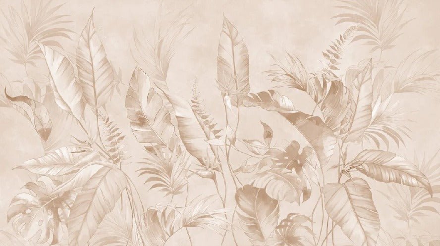 Papier peint élégante jungle poudrée, XXL, tendance