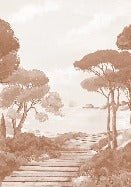 Papel pintado paseo por los arroyos terracota