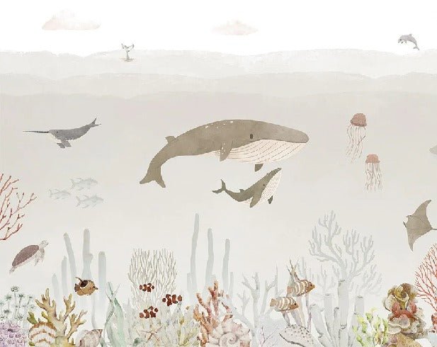 Papel pintado para bebés con ballenas