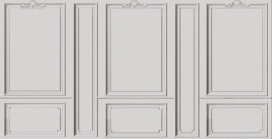 Papel pintado francés haussmanniano Gris cálido