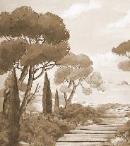 Papel pintado monocromo Paseo por los arroyos