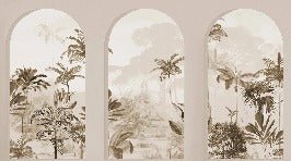 Papier peint arches luxuriantes sépia, XXL, tendance