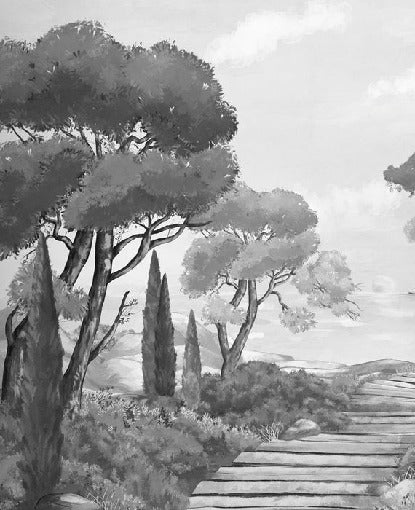 Papel pintado Walk in the creeks, blanco y negro