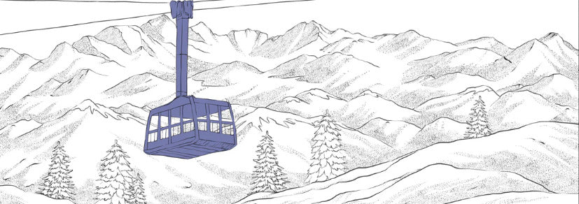 Papel pintado azul télécabine La Plagne