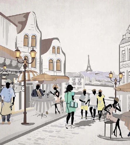 Papel pintado WC París café en terrasse
