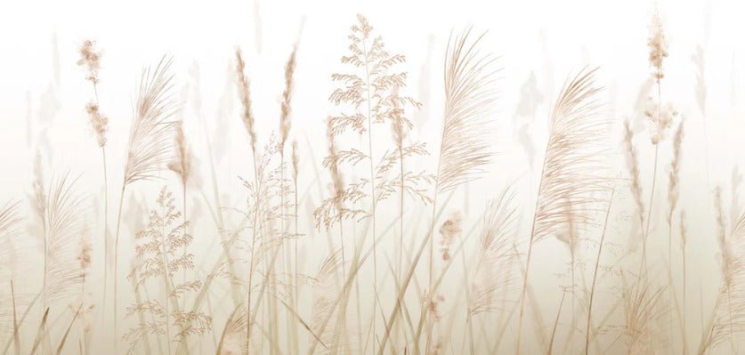 Papel pintado con flores de campos de trigo