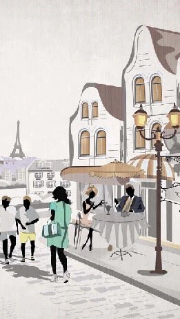 Papel pintado WC París café en terrasse