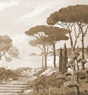 Papel pintado monocromo Paseo por los arroyos