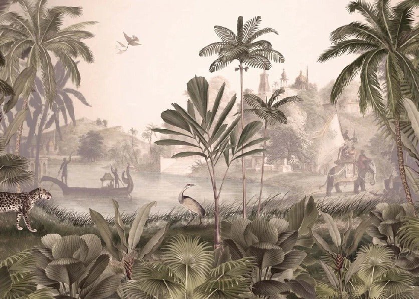 Papel pintado Jungle haven leopardo