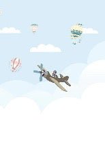 Papel pintado Dormitorio infantil Avion Nuage