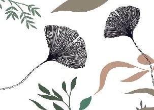 Papel pintado ginkgo artista floral