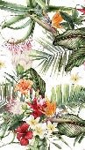 Papier peint tropical & Fleurs colorées, XXL, tendance