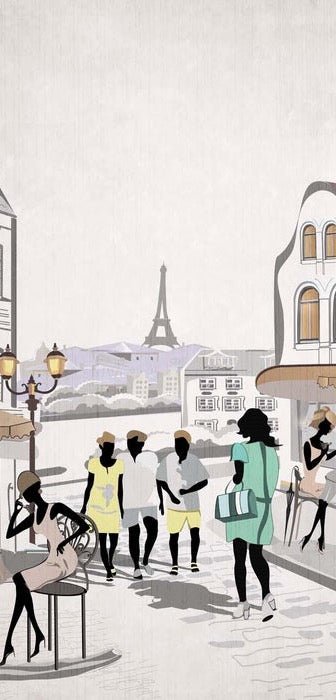 Papel pintado francés Paris café en terrasse