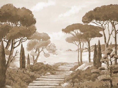 Papel pintado monocromo Paseo por los arroyos