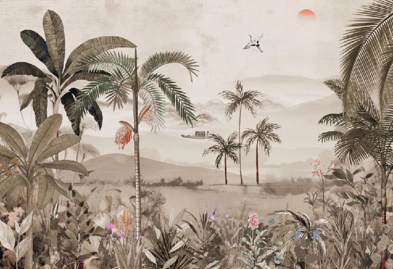 Papel pintado El arte de la selva pintado