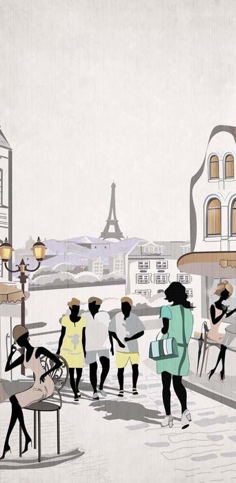 Papel pintado WC París café en terrasse
