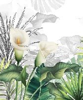 Papel pintado WC naturaleza lirio blanco