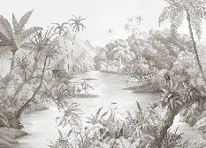 Fondo de pantalla panorámico con una pintoresca selva