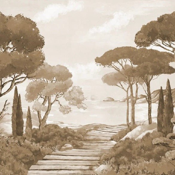 Papel pintado monocromo Paseo por los arroyos