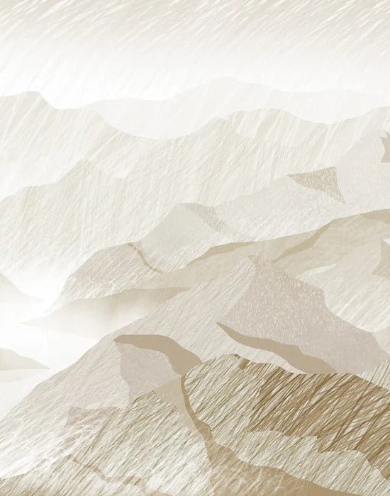 Papel pintado de Ilustración de montaña en sepia