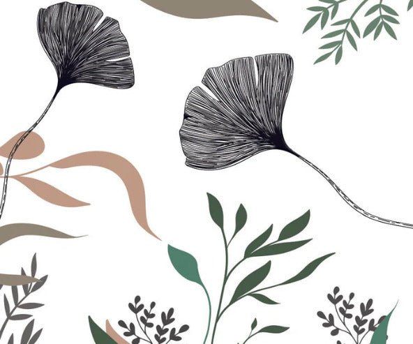 Papel pintado ginkgo artista floral