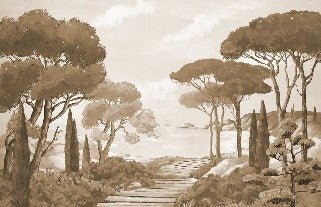 Papel pintado Paseo por los arroyos monocromo