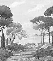 Papel pintado Walk in the creeks, blanco y negro