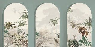 Papier peint arches luxuriantes vert, XXL, tendance