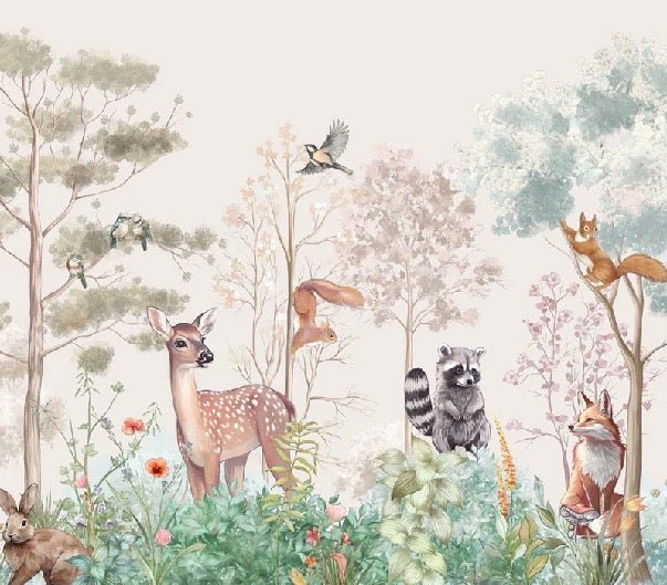 Papel pintado para habitación infantil «Naturaleza mágica» beige