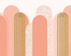 Papier peint Art déco graphique tendance rosé, XXL, tendance