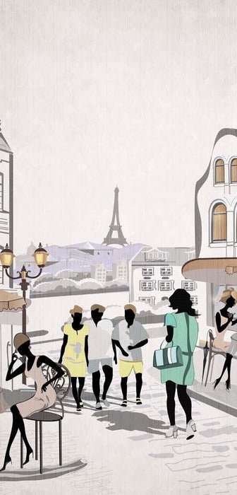 Papel pintado francés Paris café en terrasse