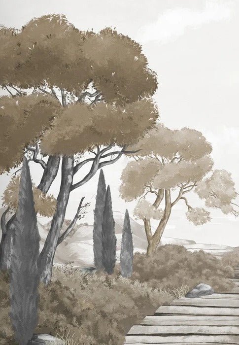 Papel pintado paseo por las calas marrón