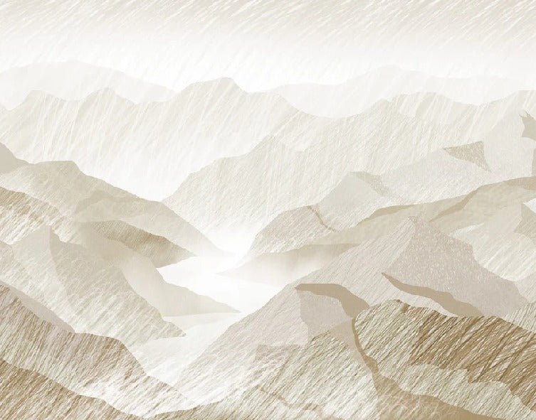 Papel pintado de Ilustración de montaña en sepia