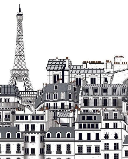 Papel pintado francés «Los tejados de París»
