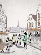Papel pintado francés Paris café en terrasse
