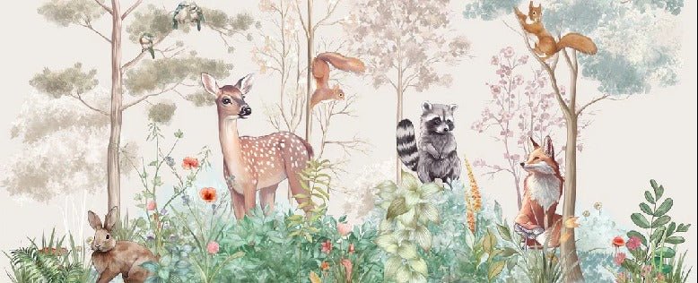 Papel pintado para habitación infantil «Naturaleza mágica» beige