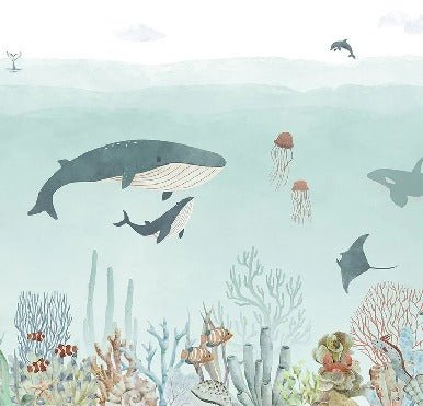 Papel pintado Ballenas azules