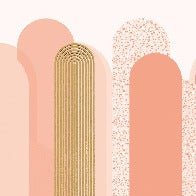 Papier peint Art déco graphique tendance rosé, XXL, tendance