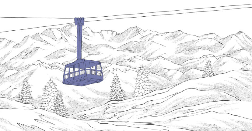 Papel pintado azul télécabine La Plagne