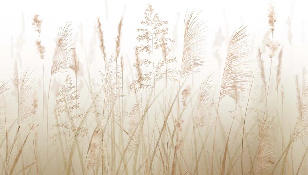 Papel pintado con flores de campos de trigo