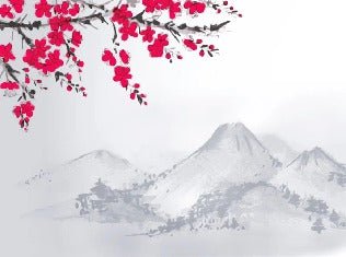 Papel pintado zen con paisaje minimalista
