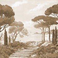 Papel pintado monocromo Paseo por los arroyos