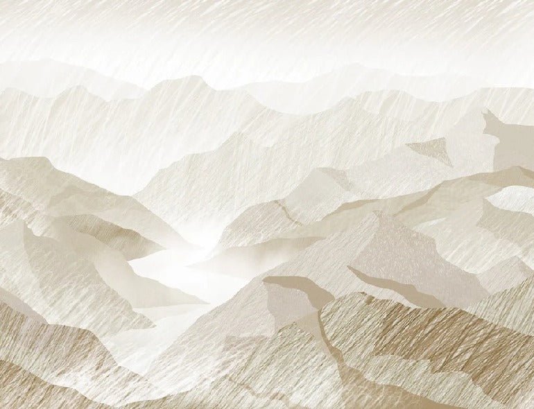Papel pintado de Ilustración de montaña en sepia