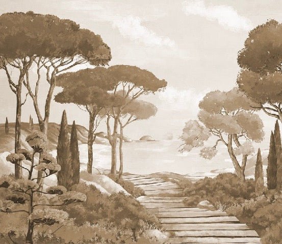 Papel pintado monocromo Paseo por los arroyos